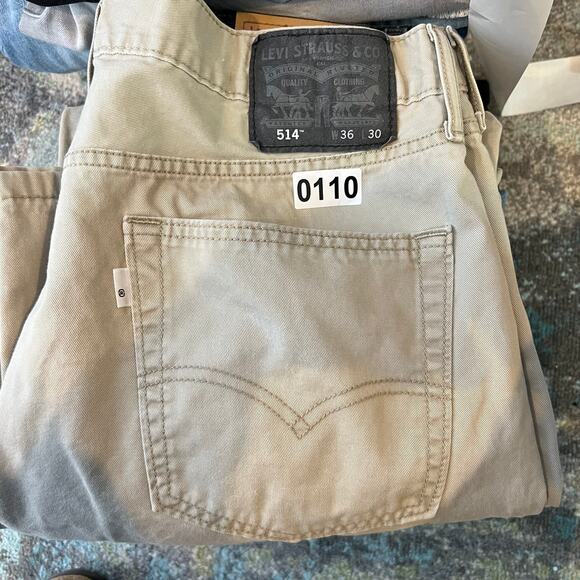 Levis 514 Jeans Mens 36x30‎ Brown Straight Mid Rise Tan Wash Denim - Picture 11 of 11